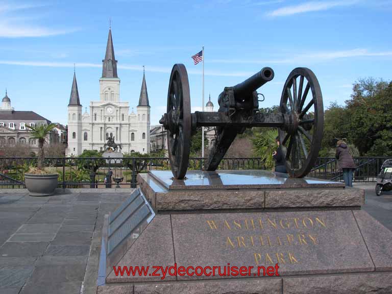 014: Washington Artillery Park - A Real Civil War Cannon, Jackson Square, and St Louis Cathedral, New Orleans. LA