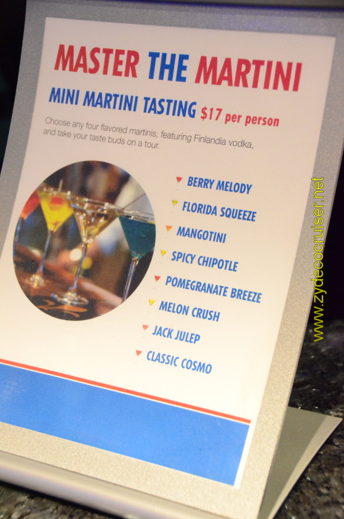 Carnival Cruise, Master The Martini, Mini Martini Tasting, $17 per person