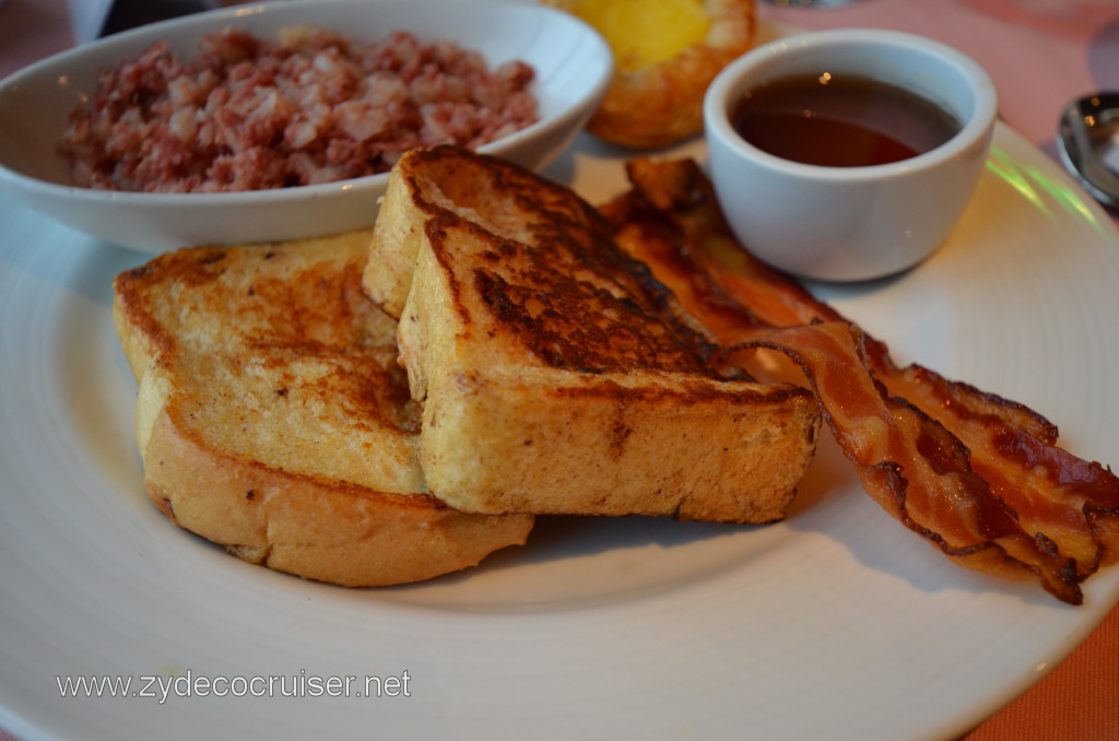Corned Beef Hash, French Toast, Bacon, Pastry Thingy