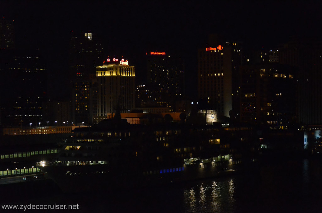 135: Carnival Conquest, New Orleans, Embarkation, Downtown at night, The World
