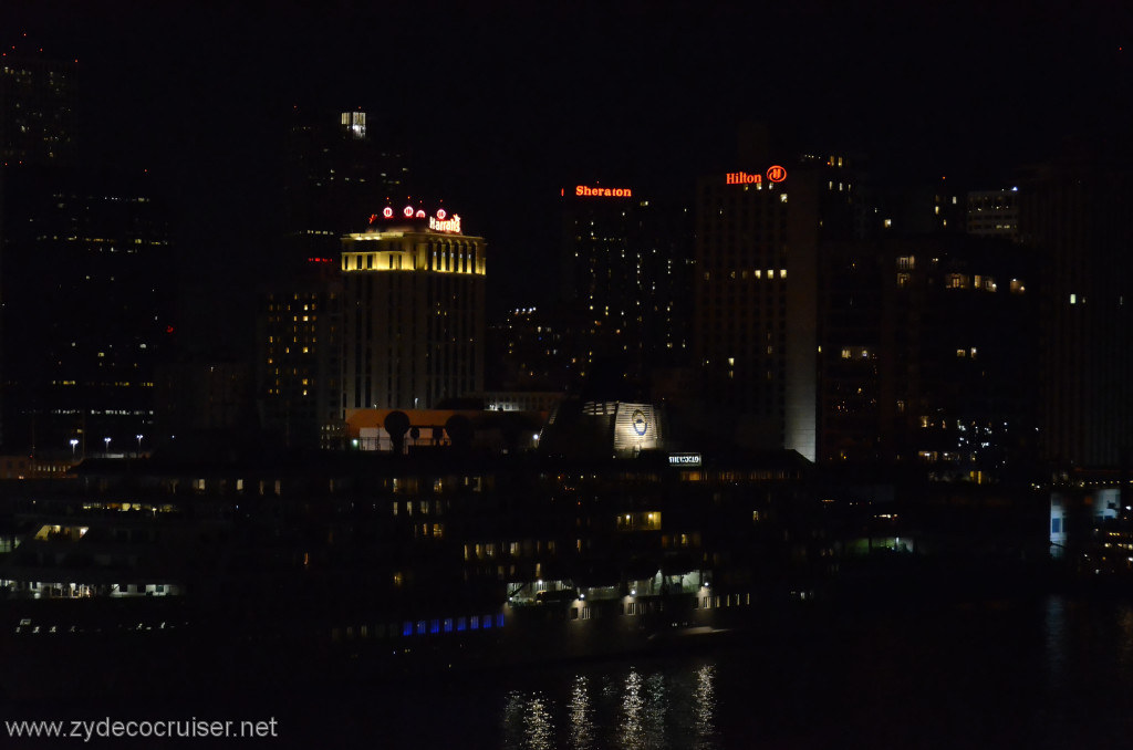 137: Carnival Conquest, New Orleans, Embarkation, The World, Downtown at night, 