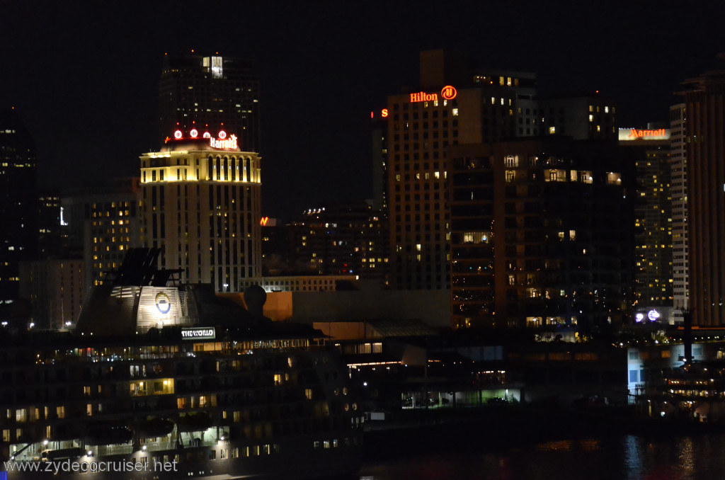 139: Carnival Conquest, New Orleans, Embarkation, Downtown at night, 