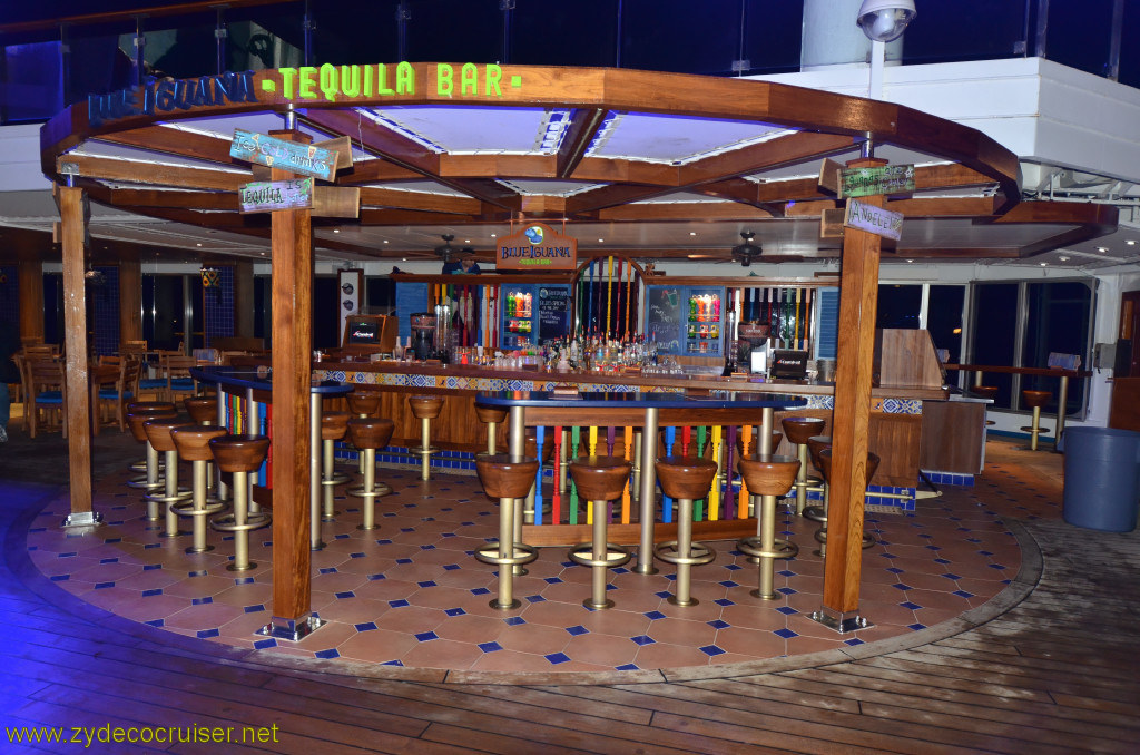 168: Carnival Conquest, New Orleans, Embarkation, Lido at night, Blue Iguana Tequila Bar, 