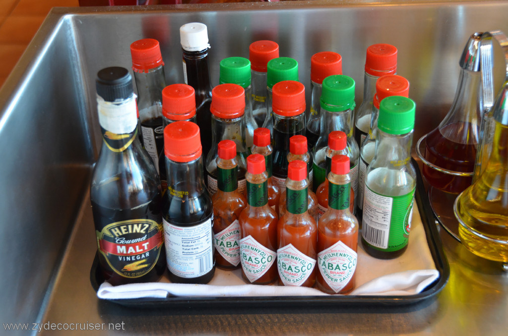 064: Carnival Conquest, New Orleans, Embarkation, Assorted condiments