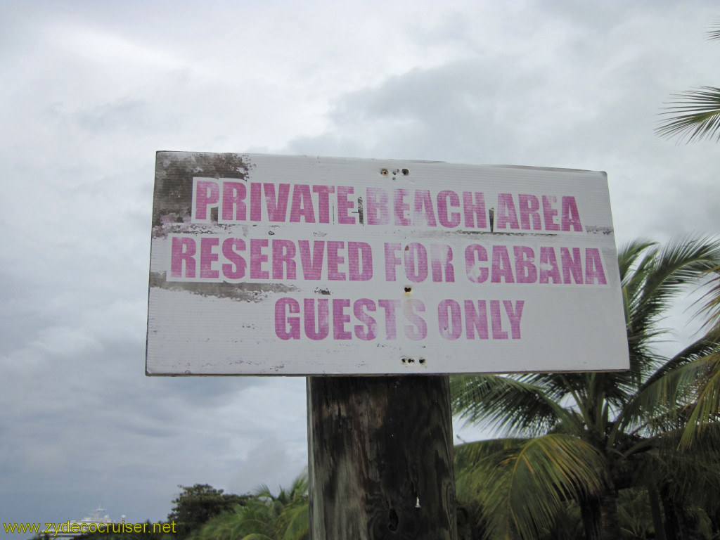 065: Carnival Conquest, Roatan, Mahogany Beach, Oops, Private Beach Area Reserved For Cabana Guests Only, 