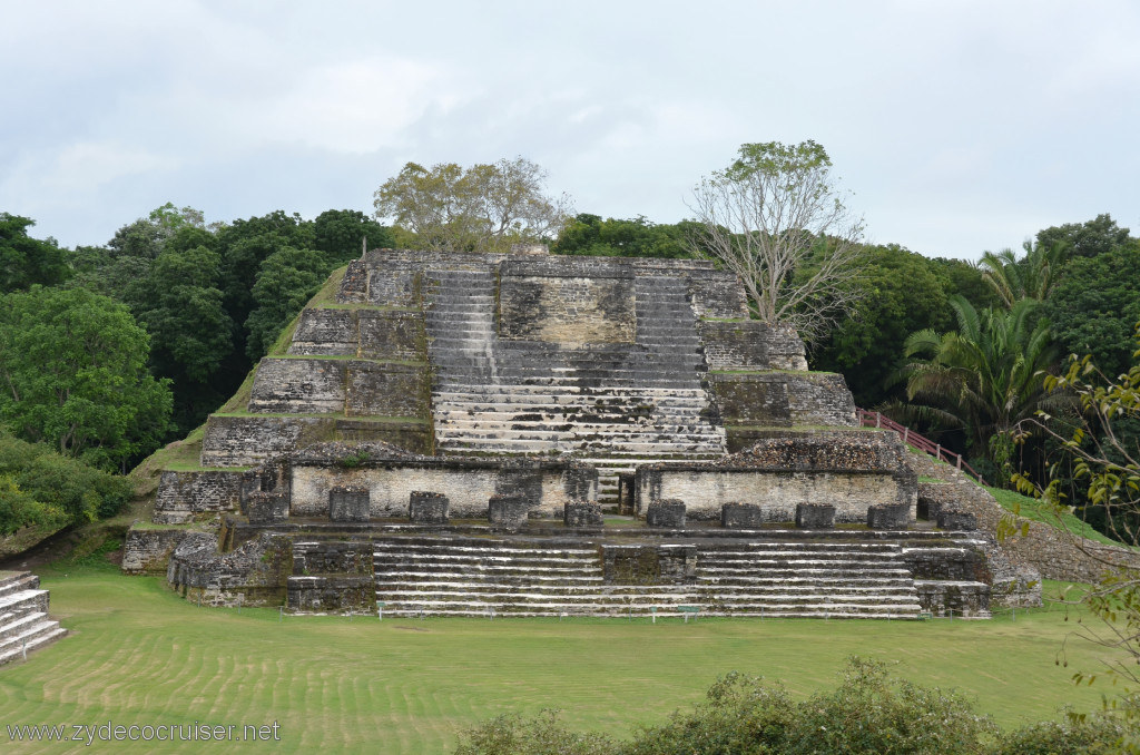 088: Carnival Conquest, Belize, Belize City Tour and Altun Ha, View from top of A-3 of B-4, Temple of the Sun God/Temple of the Masonry Alters.  We would later climb that!