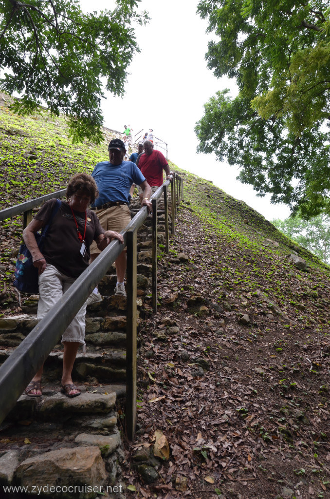 140: Carnival Conquest, Belize, Belize City Tour and Altun Ha, Coming down from B-4, the Sun God Temple / Temple of Masonry Alters, 