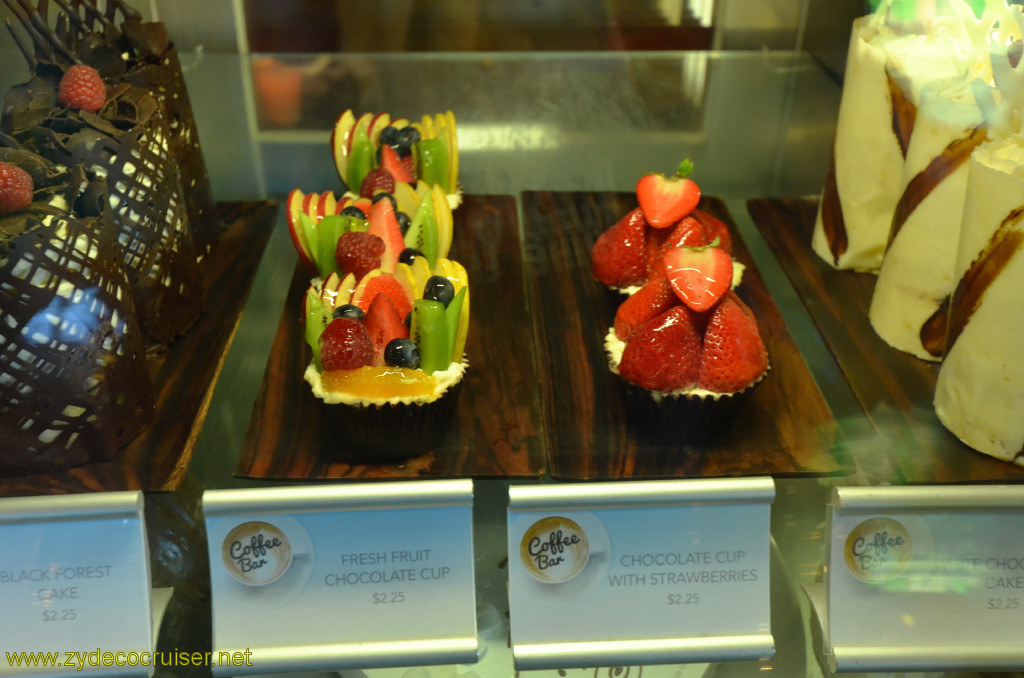 014: Carnival Conquest, Fun Day at Sea 3, Coffee Bar, Fresh Fruit Chocolate Cup, Chocolate Cup with Strawberries, 