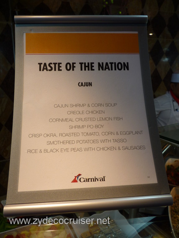 002: Carnival Cruise Lido Lunch, Taste of Nations, Cajun Menu