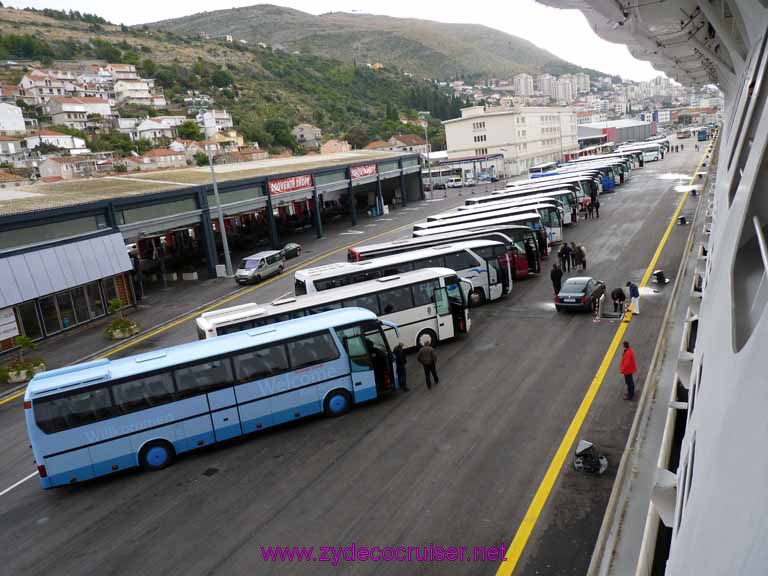 4717: Carnival Dream in Dubrovnik, Croatia - Tour Buses Waiting