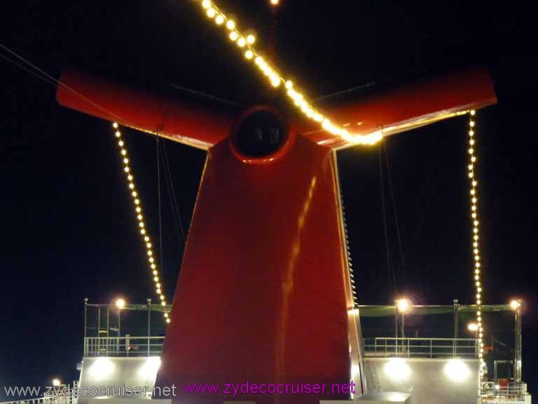 0454: Carnival Dream, Transatlantic Cruise, Barcelona - Carnival Dream at Night, Funnel