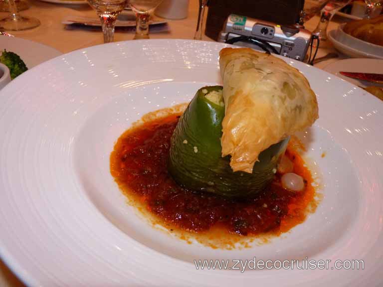 Carnival Dream - Spanakopita and Stuffed Bell Pepper (Vegetarian)