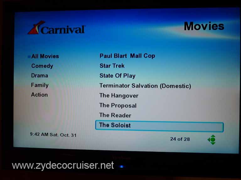 0736: Carnival Dream, Transatlantic, Pay Movies on TV