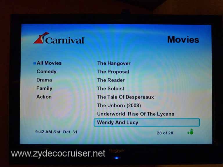 0737: Carnival Dream, Transatlantic, Pay Movies on TV