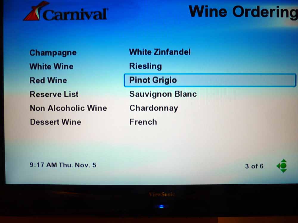 W009: Carnival Dream - Wine List - White Wine - Pinot Grigio