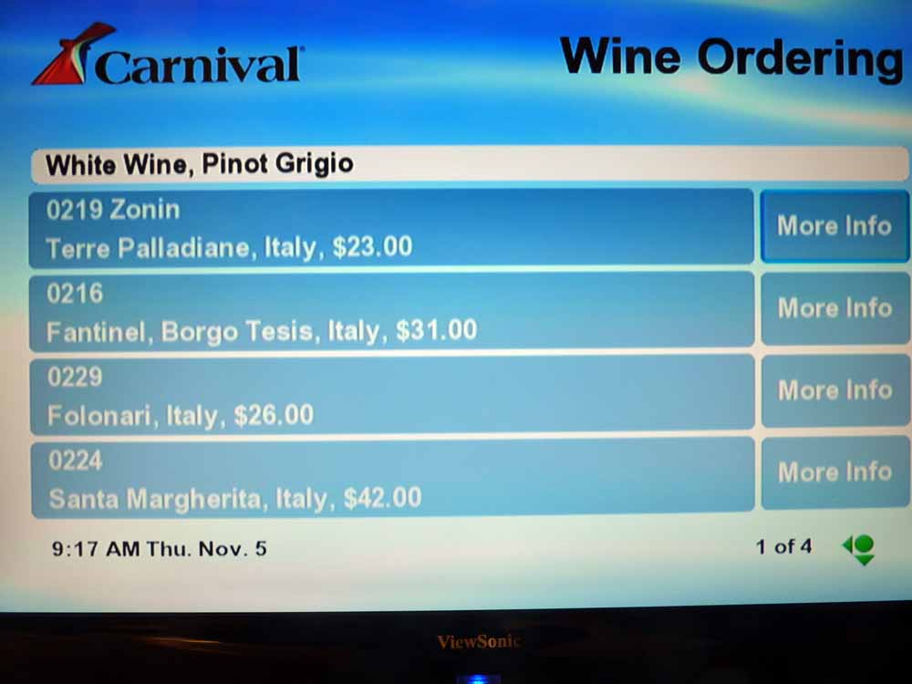 W010: Carnival Dream - Wine List - White Wine - Pinot Grigio