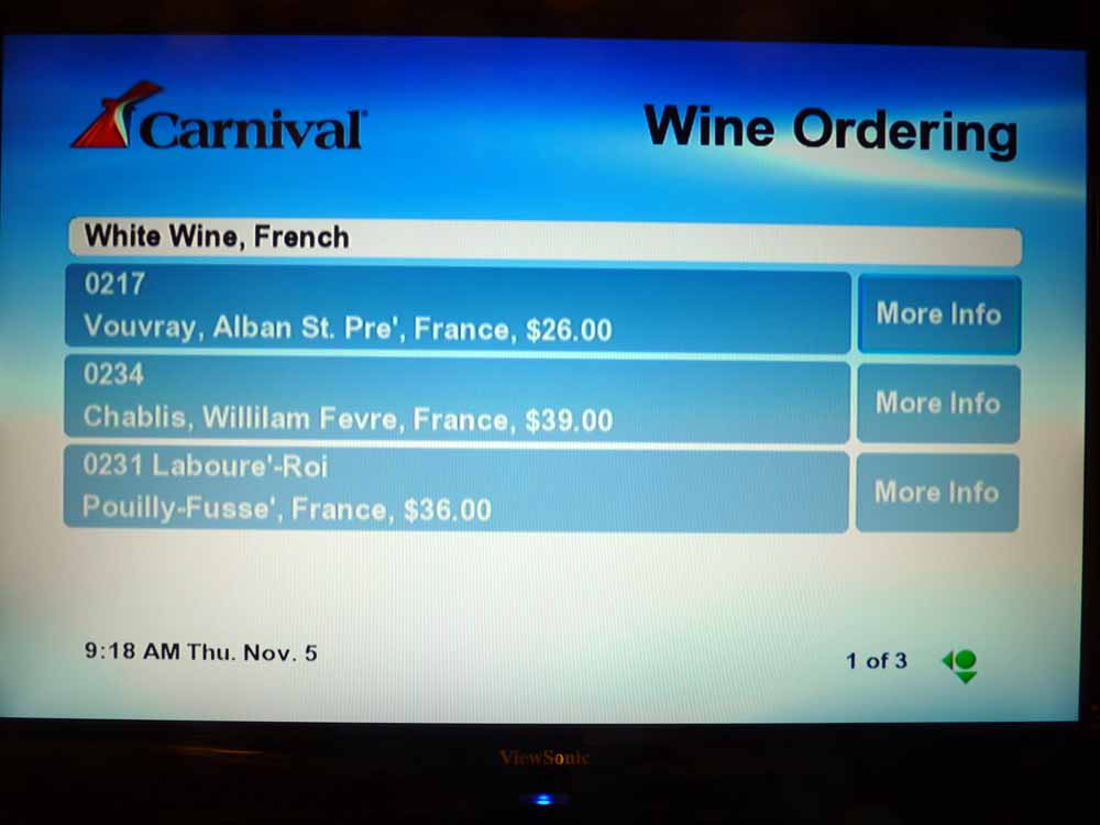 W019: Carnival Dream - Wine List - White Wine - French