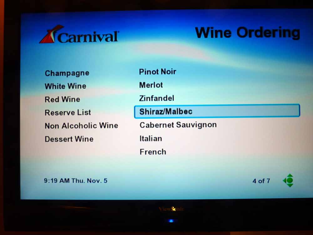 W028: Carnival Dream - Wine List - Shiraz/Malbec