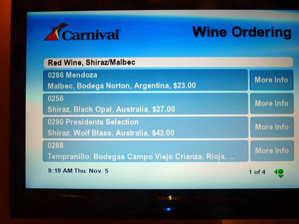 W029: Carnival Dream - Wine List - Red Wine Shiraz/Malbec