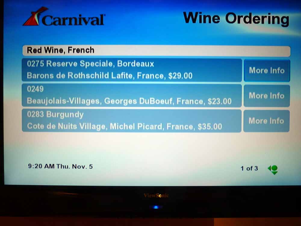W035: Carnival Dream - Wine List - Red Wine - French