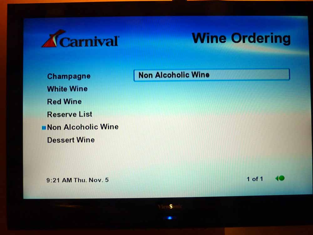 W043: Carnival Dream - Wine List - Non Alcoholic Wine