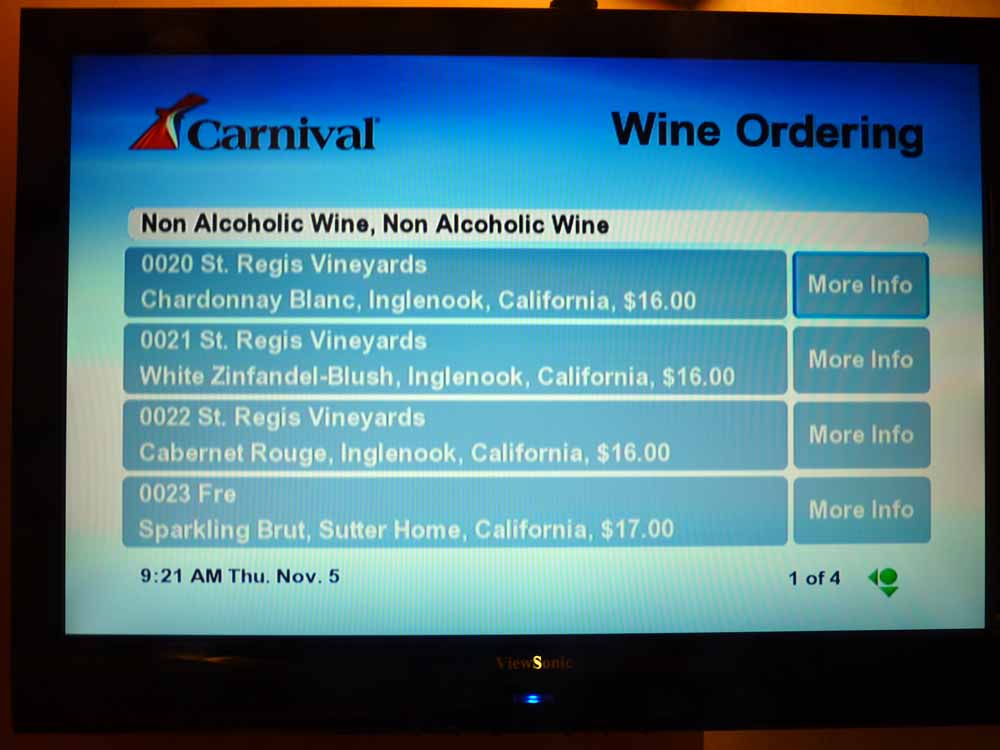 W044: Carnival Dream - Wine List - Non Alcoholic Wine