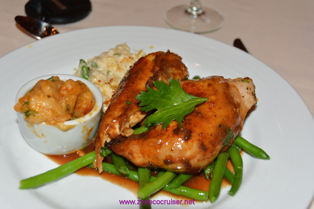065: Carnival Dream Reposition Cruise, Cozumel, MDR Dinner, Roasted Half Spring Chicken with Gravy, 