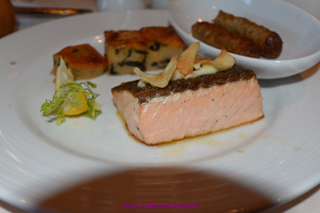 Carnival Dream, Seaday Brunch, Grilled Salmon Fillet and a Side of Pork Sausage, 