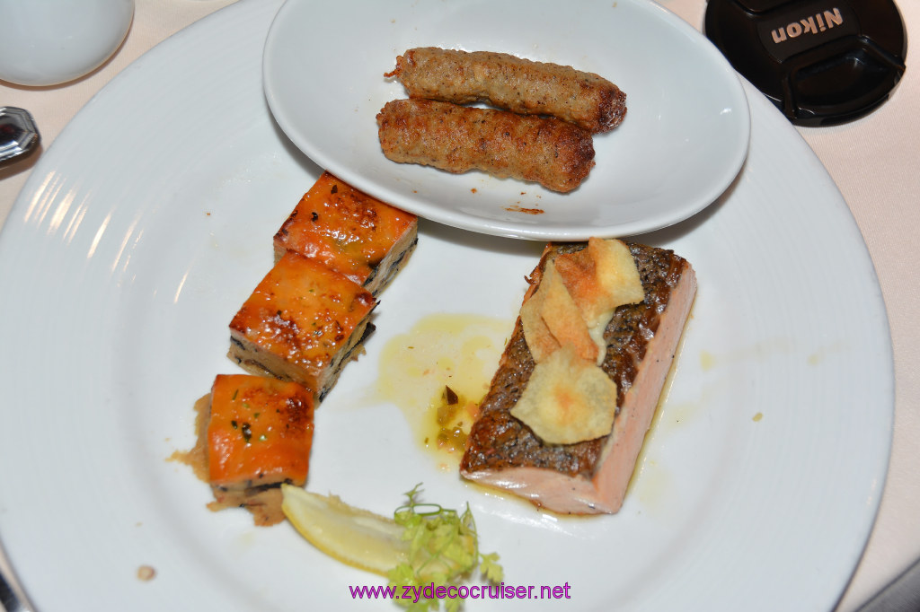 Carnival Dream, Seaday Brunch, Grilled Salmon Fillet and a Side of Pork Sausage, too