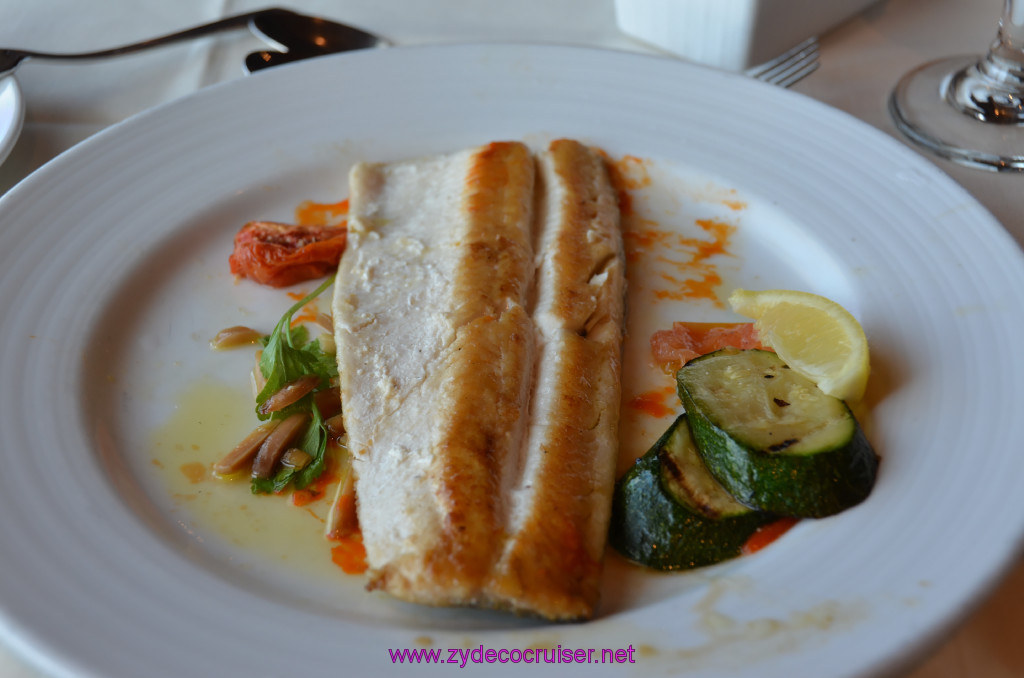Carnival Elation, MDR Lunch, Sea Day 2, Pan Fried Filet of Idaho Rainbow Trout Almondine, 