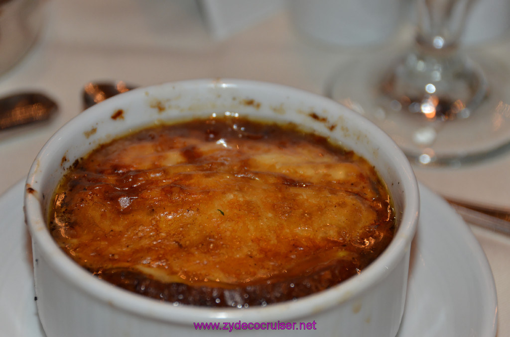 Carnival Elation, MDR Dinner, French Onion Soup, 