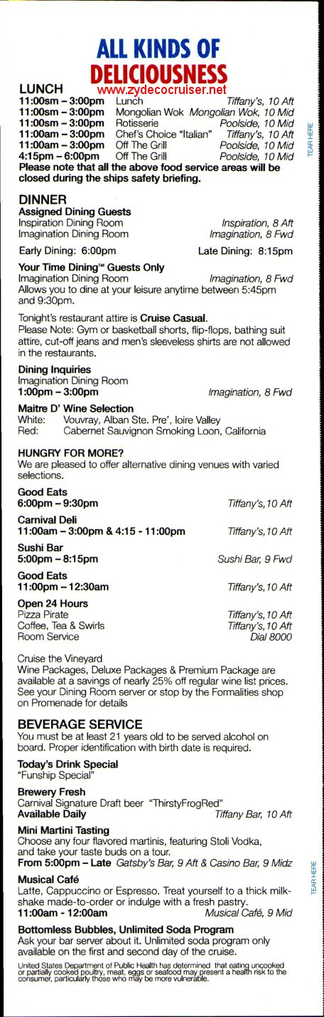 006: Carnival Elation 5 Day Fun Times, Feb 4, 2013, Page 6, 
