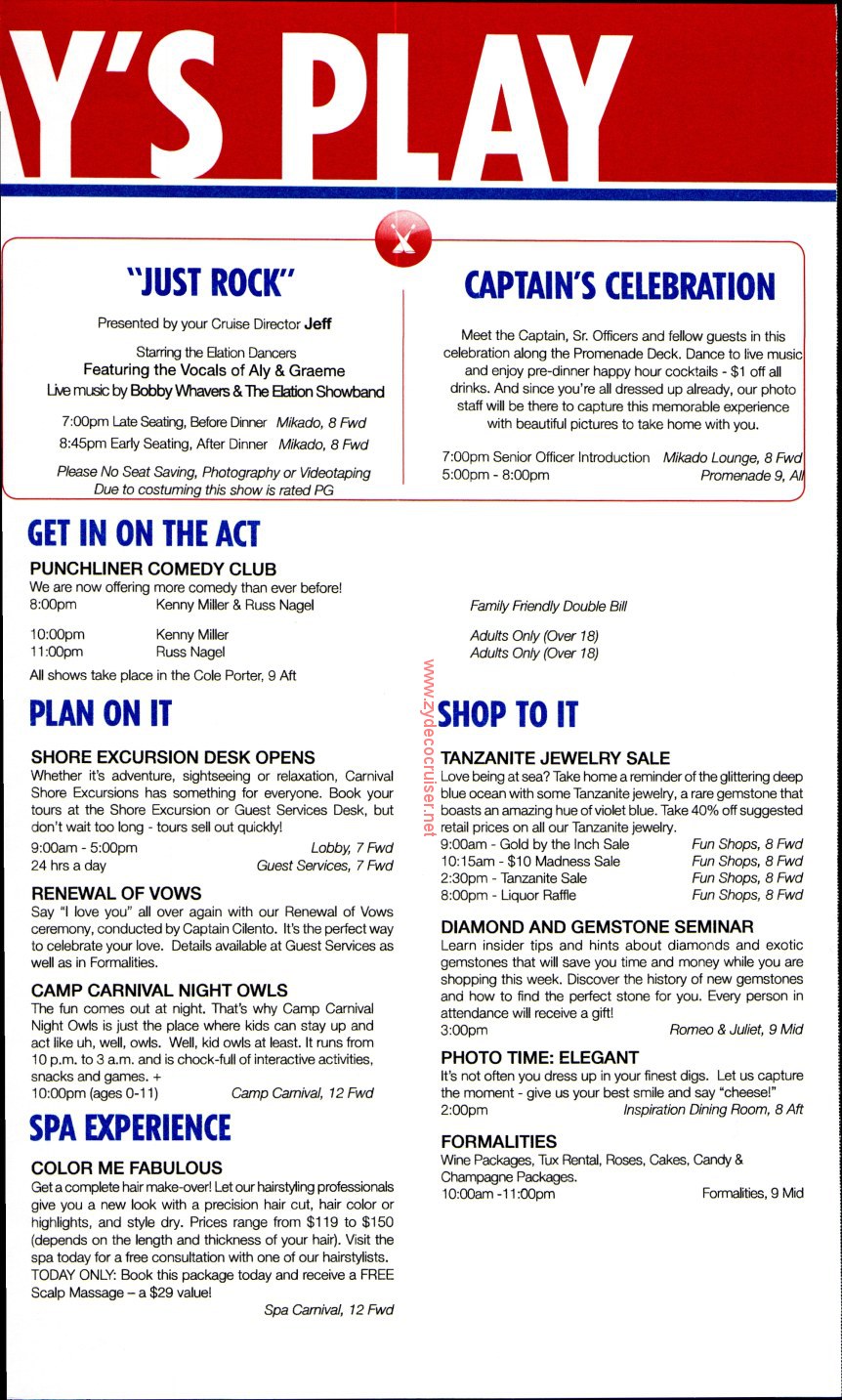 009: Carnival Elation 5 Day Fun Times, Feb 5, 2013, Page 3, 