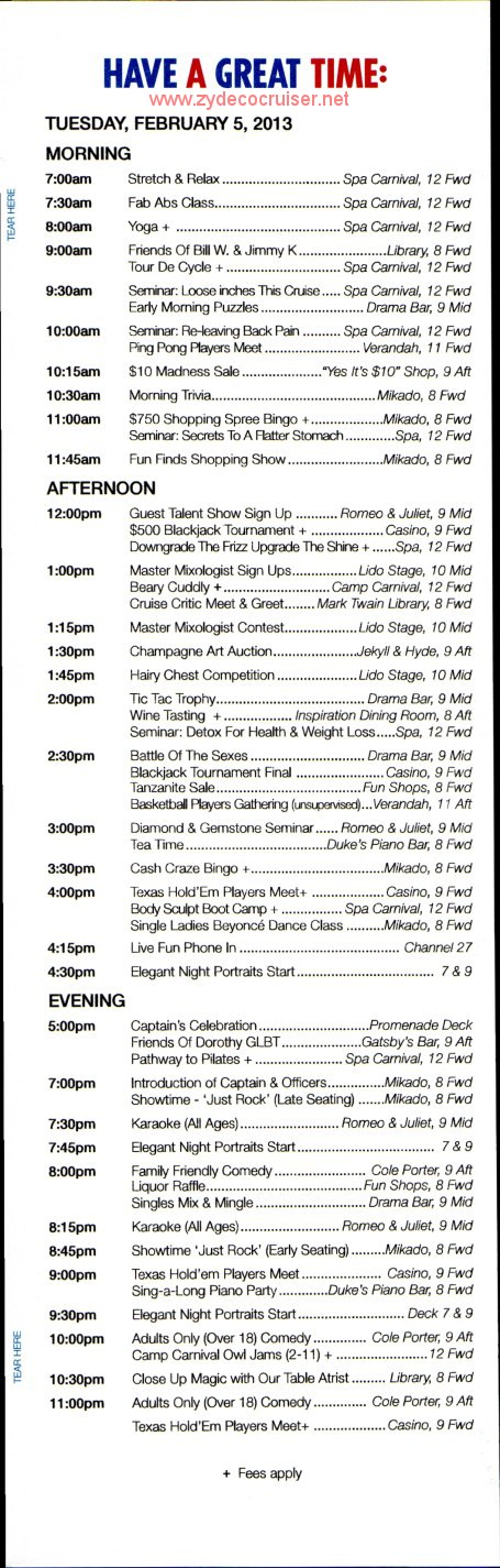 011: Carnival Elation 5 Day Fun Times, Feb 5, 2013, Page 5, 