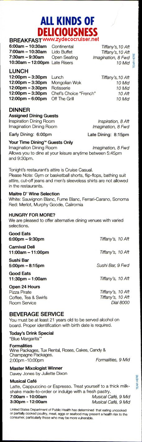 018: Carnival Elation 5 Day Fun Times, Feb 6, 2013, Page 6, 