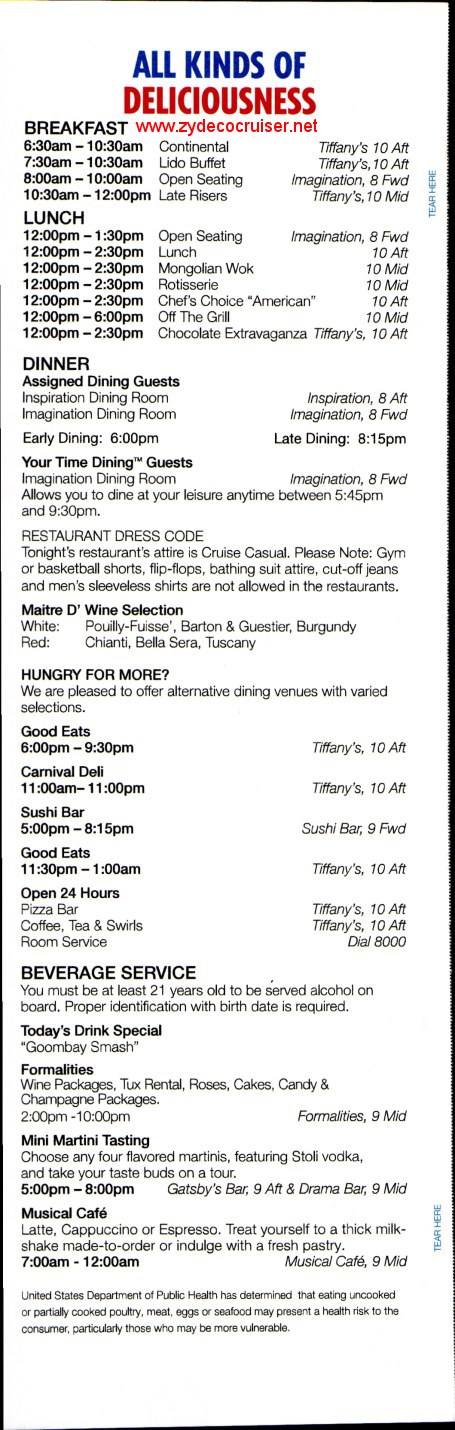 030: Carnival Elation 5 Day Fun Times, Feb 8, 2013, Page 6, 