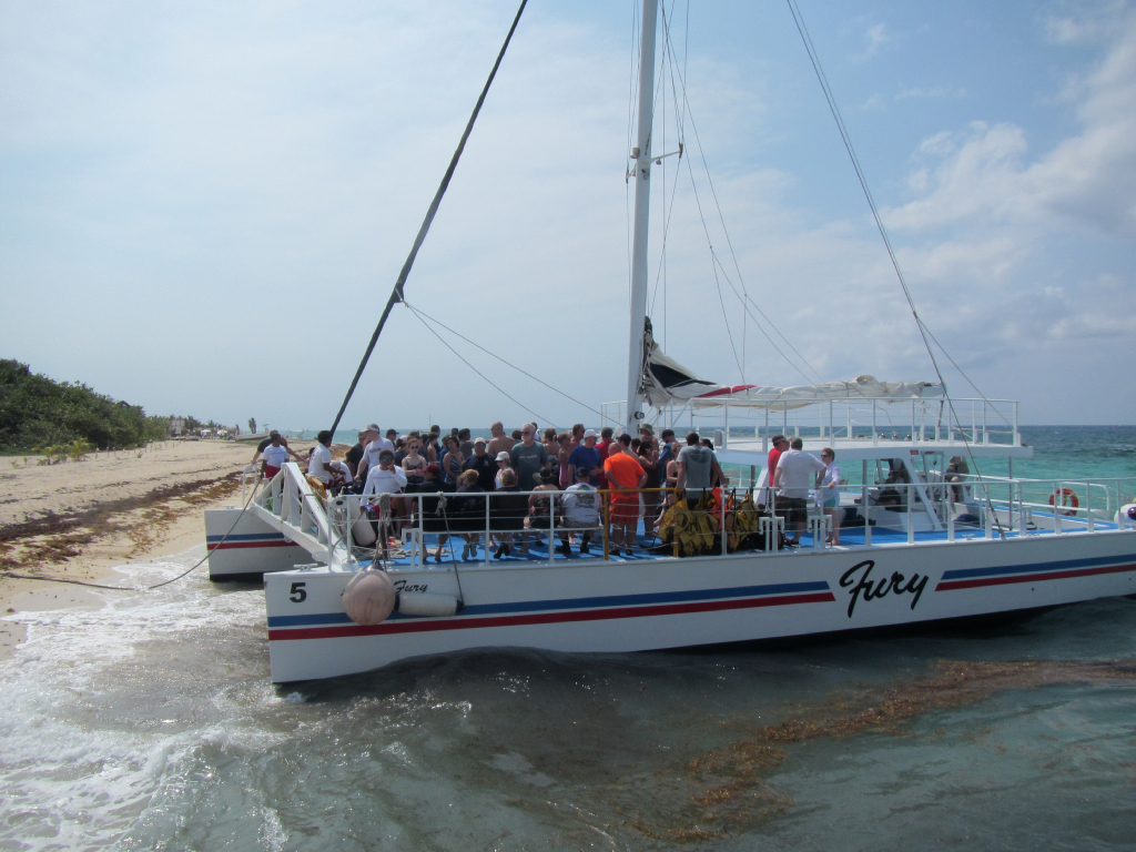 047: Carnival Elation Cruise, Cozumel, Deluxe Beach Catamaran Sail and Snorkel,