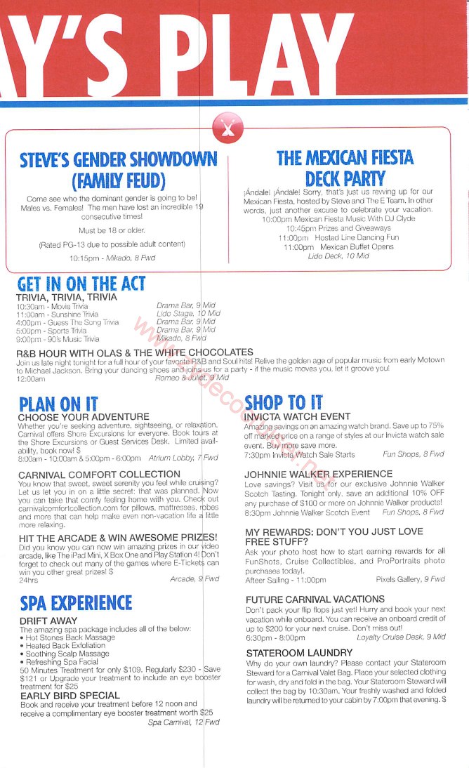 Carnival Elation FunTimes, Day 4, Page 3