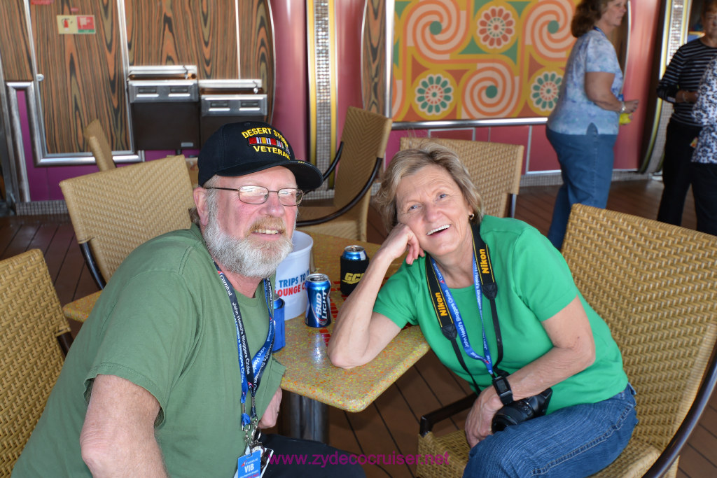 023: Carnival Freedom Cruise, BC9, John Heald Bloggers Cruise 9, Galveston, Embarkation, My new best friends, Joe and Wanda from the Florida panhandle, or something like that!
