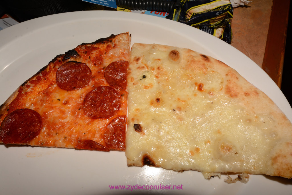 144: Carnival Freedom Cruise, BC9, John Heald Bloggers Cruise 9, Sea Day 2, Pizza Snack, Pepperoni and Four Cheese, 