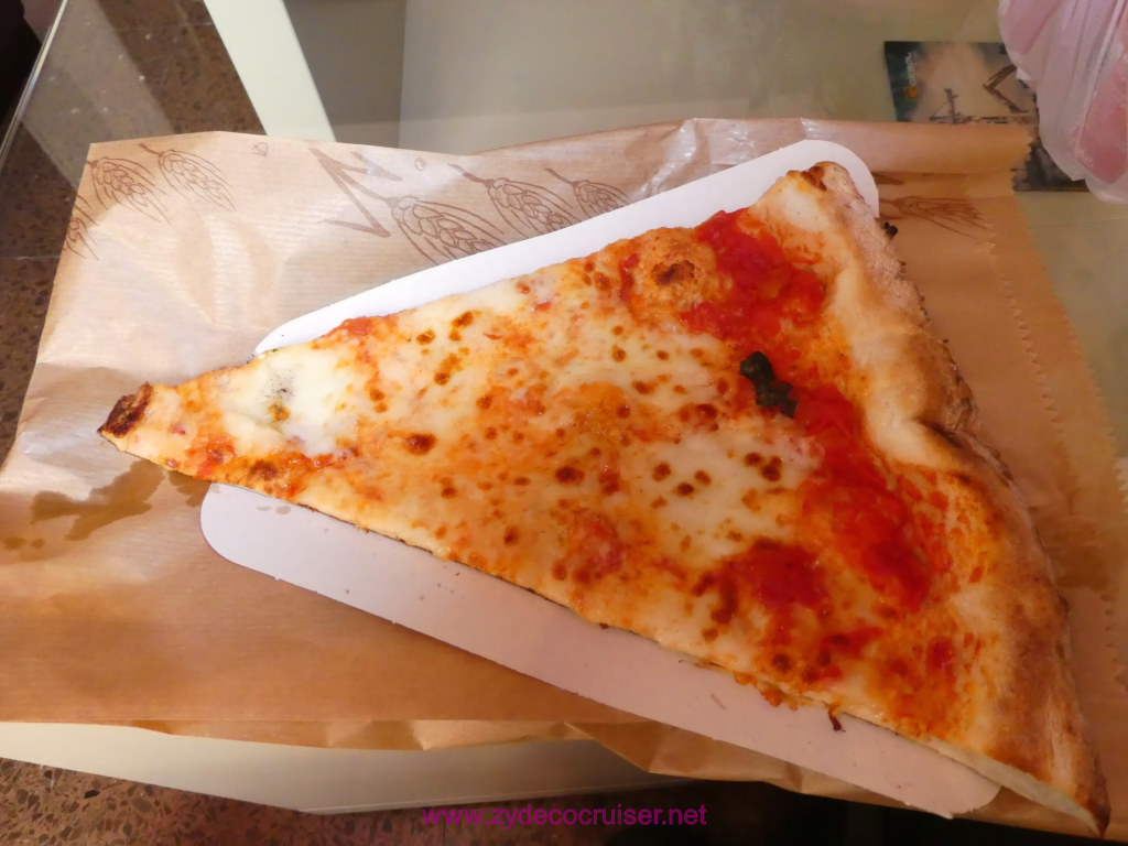 030: Hotel Gaudi Barcelona, Obligatory pizza slice from restaurant across the street. 3.5 euro for a slice and a can of Coke