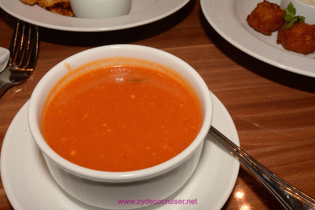161: Carnival Horizon Transatlantic Cruise, Barcelona, MDR Dinner, Roasted Tomato Soup
