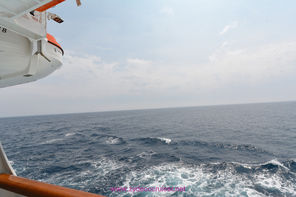 004: Carnival Horizon Transatlantic Cruise, Sea Day 1, View from Cove Balcony