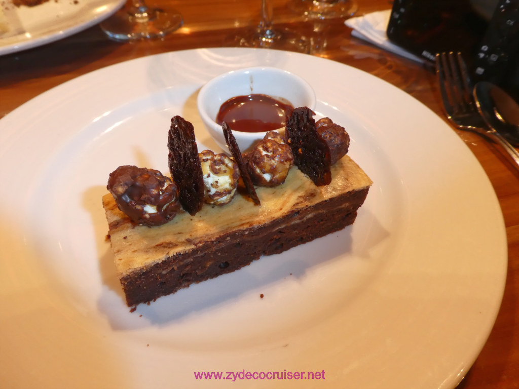 046: Carnival Horizon Transatlantic Cruise, Sea Day 5, MDR Dinner, Chocolate and Cheese Brownie