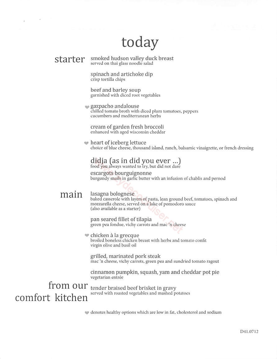 Day 1 Today Menu