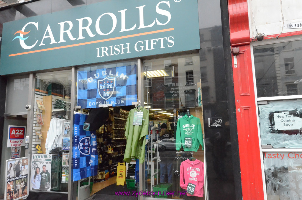 147: Carnival Legend, British Isles Cruise, Dublin, Carrolls Irish Gifts, Looked for Up the Dubs here, too, but no luck.