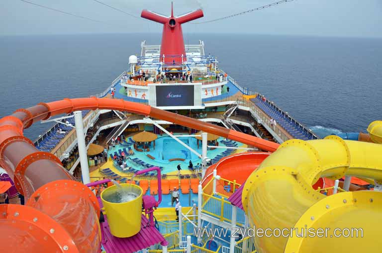 098: Carnival Magic Inaugural Cruise, Sea Day 1, Waterworks, Waterworks looking Aft, like, too