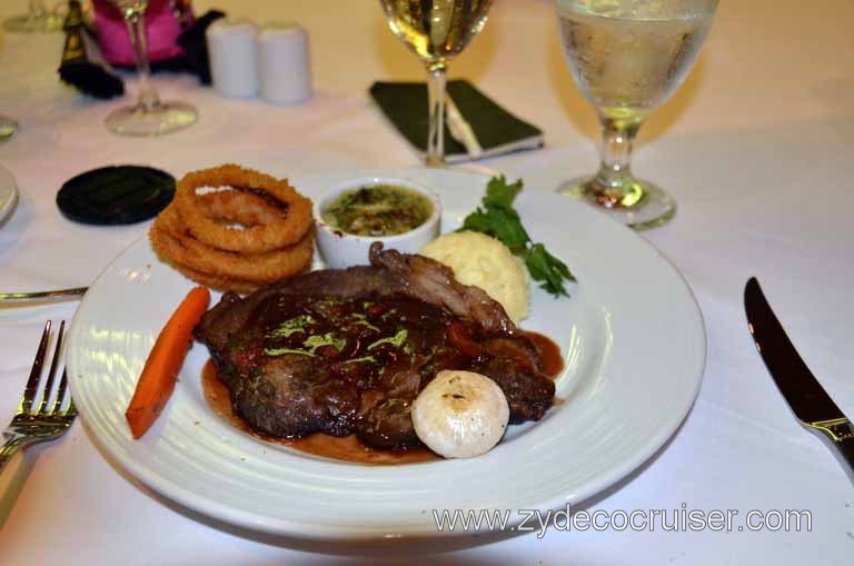 081: Carnival Magic, Main Dining Room Menus and Food Pictures, Dinner, Grilled Ribeye Steak Tyrolienne