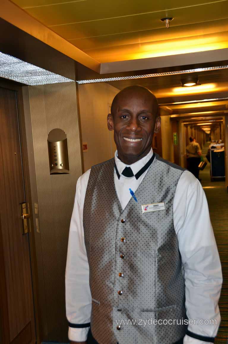 228: Carnival Magic Inaugural Voyage, Monte Carlo, Sea Day 3, Herald, from Roatan, Hondurus, our cabin steward for both cruises and an EXCELLENT one. Thank you Herald!