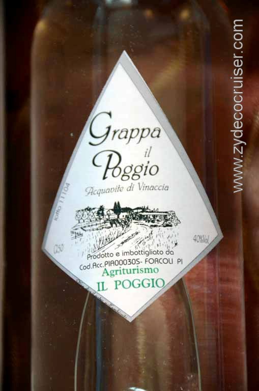 237: Carnival Magic, Grand Mediterranean, Barcelona, Also bought a bottle of Grappa, in San Gimignano of the last cruise. (Livorno port, Pisa and Winery tour) http://www.fattoriapoggioalloro.com/eng/index.htm